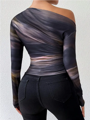 Dames Top – Elegante Chique Blend Top Met Off-Shoulder Design