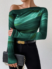 Dames Top – Elegante Chique Blend Top Met Off-Shoulder Design