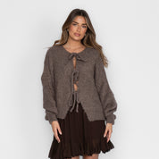 Oversized Dames Cardigan – Gebreid Vest met Strikdetails