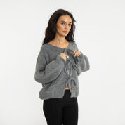 Oversized Dames Cardigan – Gebreid Vest met Strikdetails