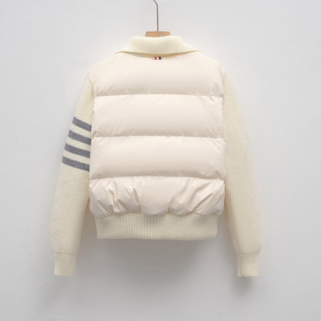 Dames Hybride Jas met Gebreide Mouwen