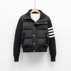 Dames Hybride Jas met Gebreide Mouwen