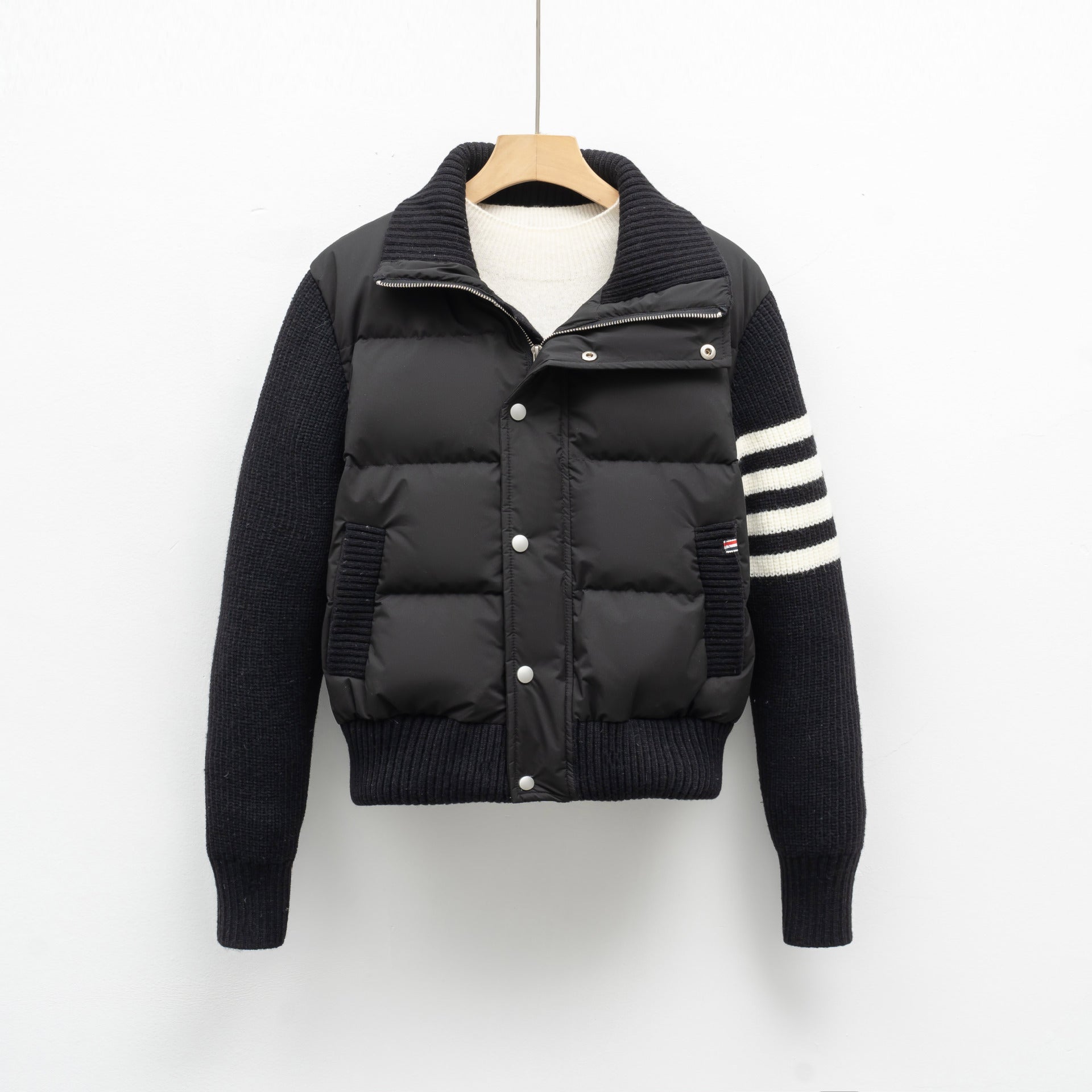 Dames Hybride Jas met Gebreide Mouwen