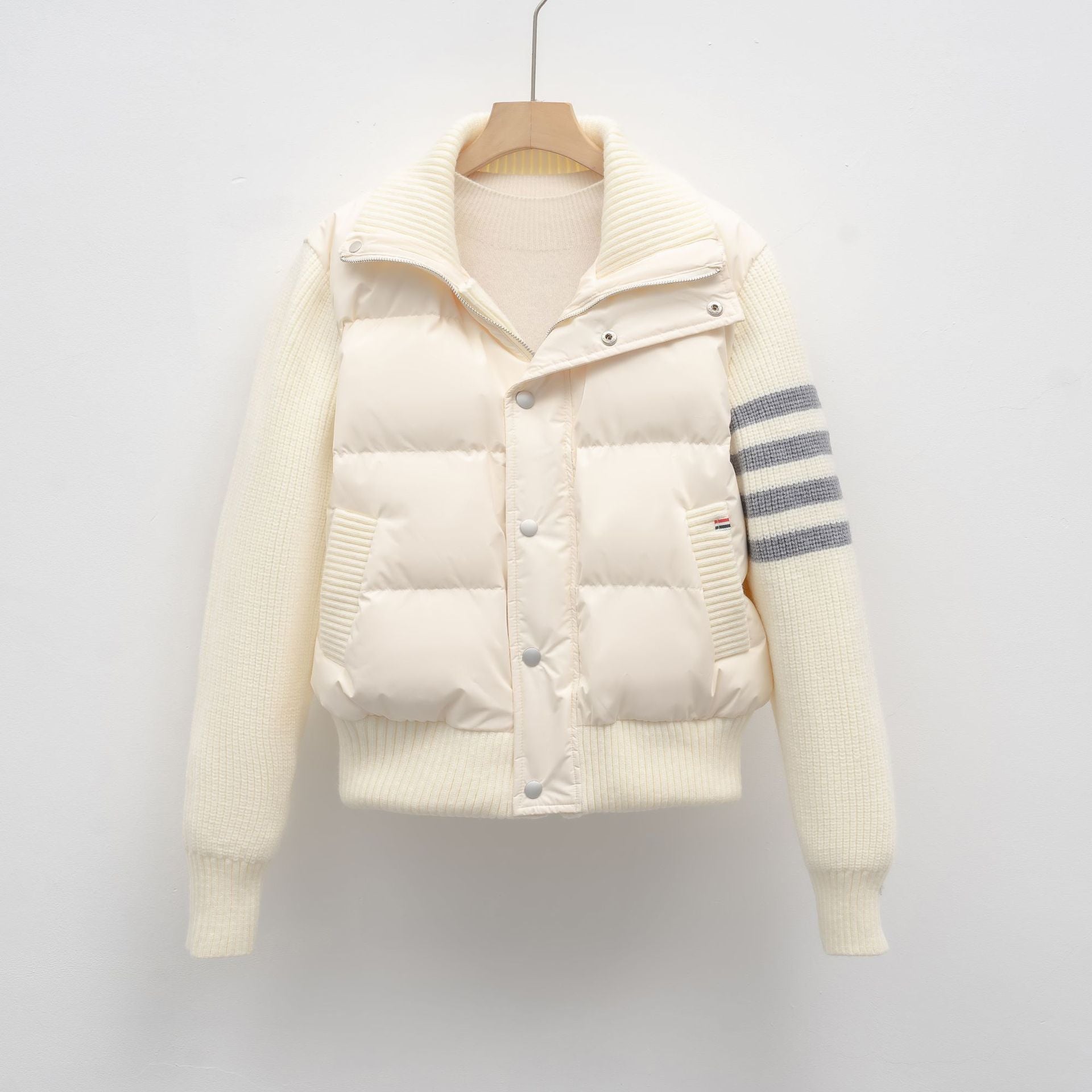 Dames Hybride Jas met Gebreide Mouwen