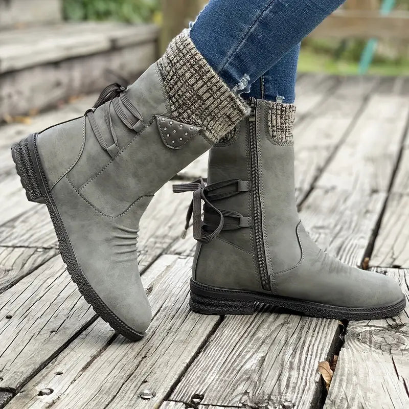 Dames Winterlaarzen – Waterdichte Boots met Fleece Voering & Gripzool