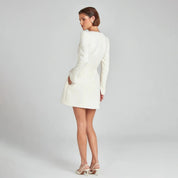 Dames Mini Jurk – Luxe Mini Jurk Met Parelaccenten Voor Avondkleding