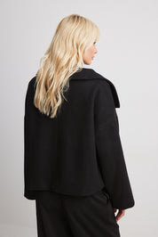 Luxe Korte Dames Jas – Double Breasted Mantel met Elegante Pasvorm en Warme Stof