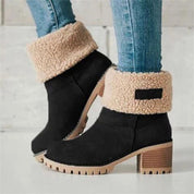 Faux Suede Enkellaarsjes met Faux Fur Voering