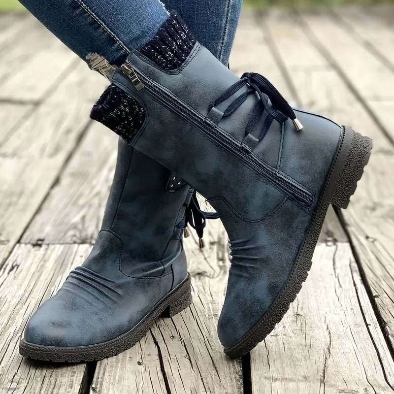 Dames Winterlaarzen – Waterdichte Boots met Fleece Voering & Gripzool