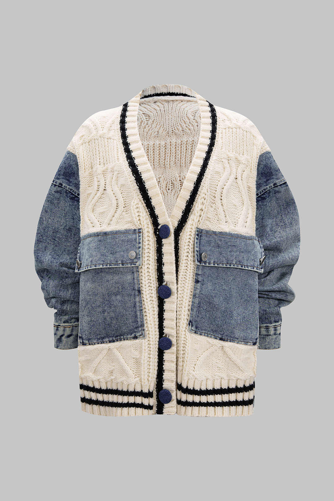 Dea Studios Denim Knit Cardigan