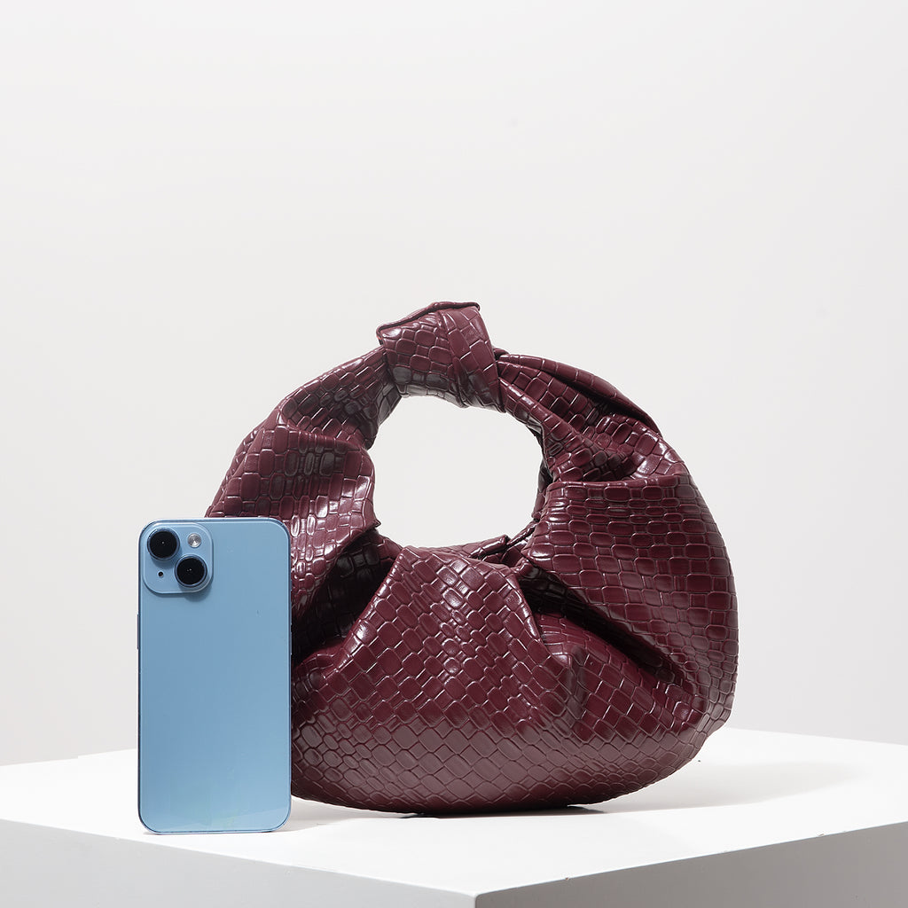 Dea Studios Bordeaux Croco Handtas - Tijdloos Design