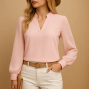 Elegante Dames Top met Mouwtextuur – voor Casual & Chic Looks