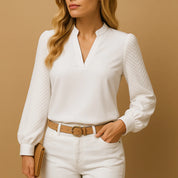 Elegante Dames Top met Mouwtextuur – voor Casual & Chic Looks