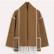 Jade Oversized damesjas met franjes en sierstiksels