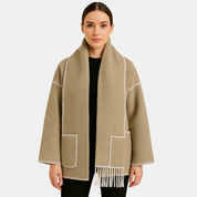 Jade Oversized damesjas met franjes en sierstiksels