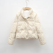 Floral Puffer Dames Jas – Gewatteerde Jas met Bloemenprint