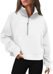 Sportieve Dames Sweater met Hoge Kraag