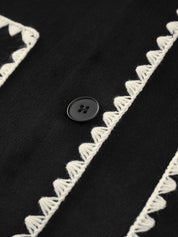 Dames Jacket met Contrast Trim – met Bijpassende Sjaal