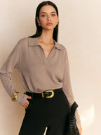 Dames Pullover Sweater – Casual Trui met Kraag