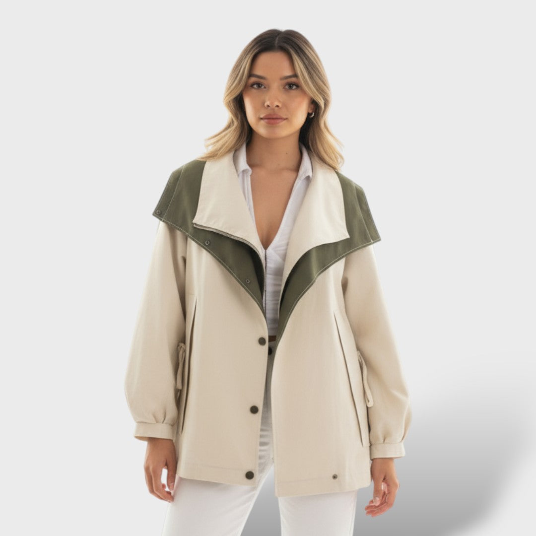 Two-Tone Oversized Dames Windbreaker Jack