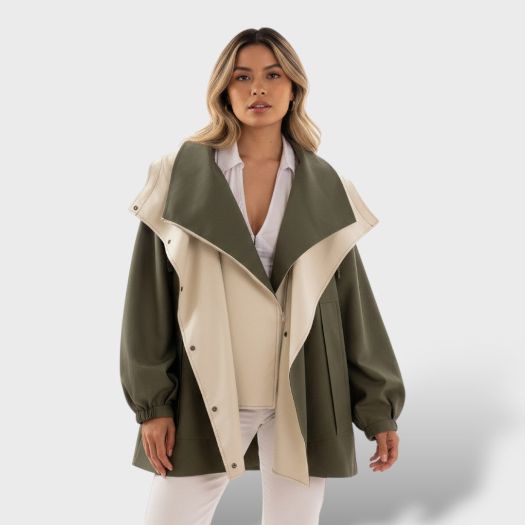 Two-Tone Oversized Dames Windbreaker Jack